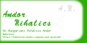 andor mihalics business card